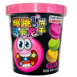 Gangfu Strawberry Popping Candy Macarons 80g