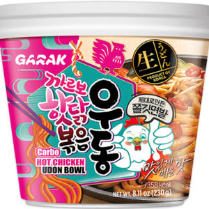 GARAK Udon Noodles with Fried Spicy Chicken Carbonara Flavor